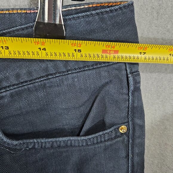 Missoni 31x32 Men's Jeans Rainbow Patch Navy Slim Leg Low Rise Made in Italy - Picture 13 of 13
